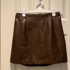 Brown Leather Skort